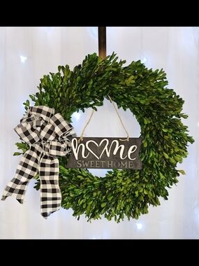 Handmade Black 'Home Sweet Home' Sign With White And Gray Lettering